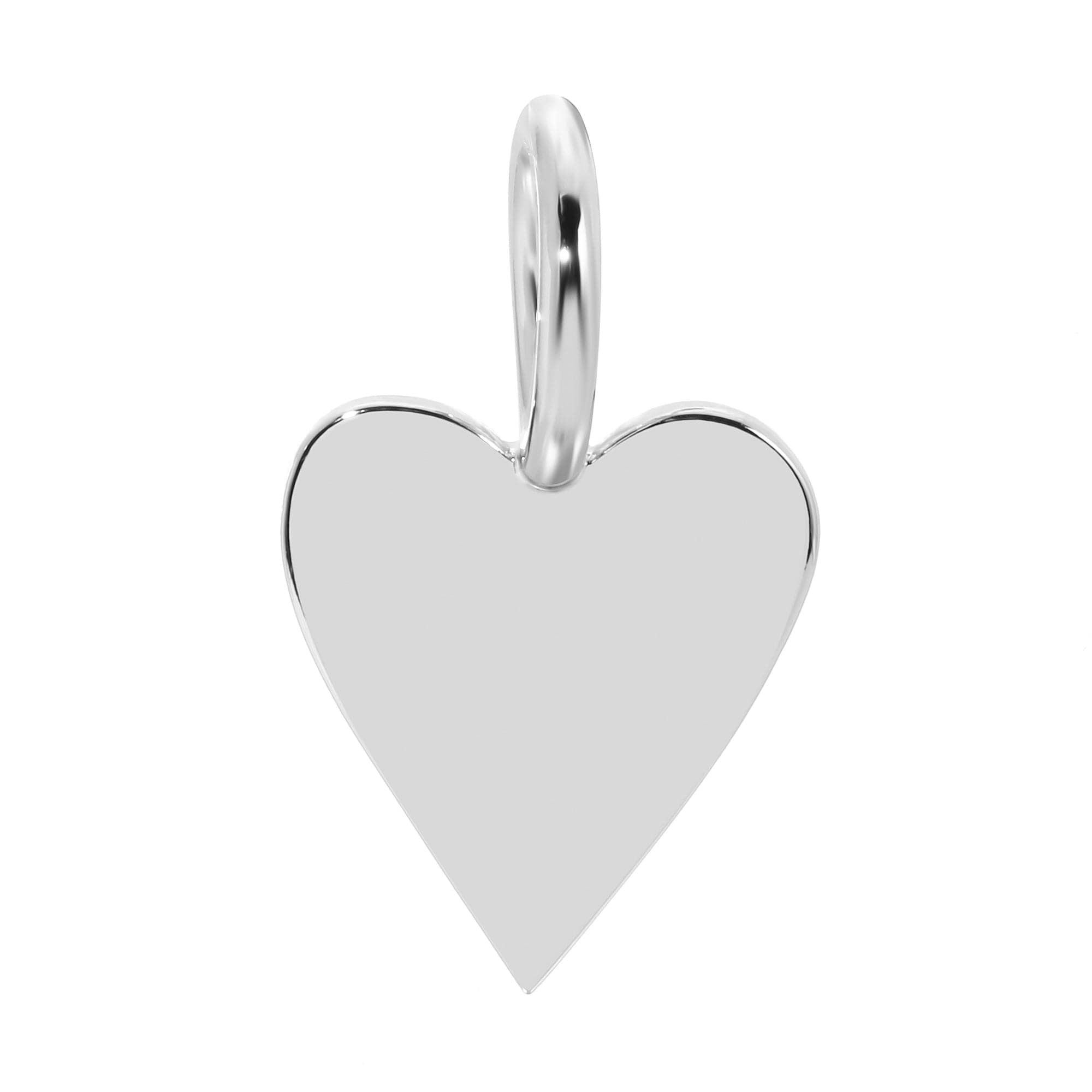 Silver Small Helena Pendant made with recycled brass plated rhodium-silver heart design