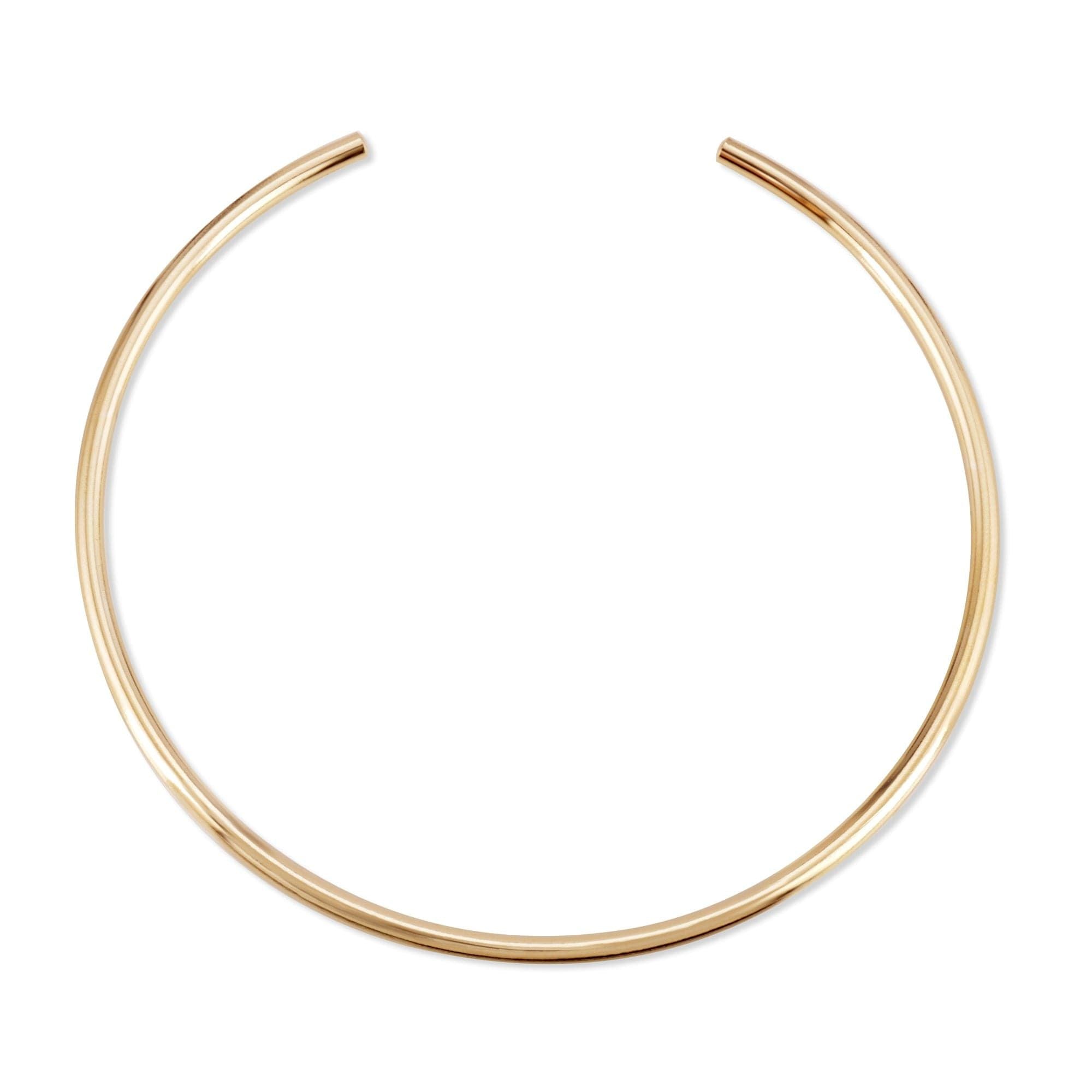 Gold-colored metal Simple Round Collar Necklace featuring elegant round collar design