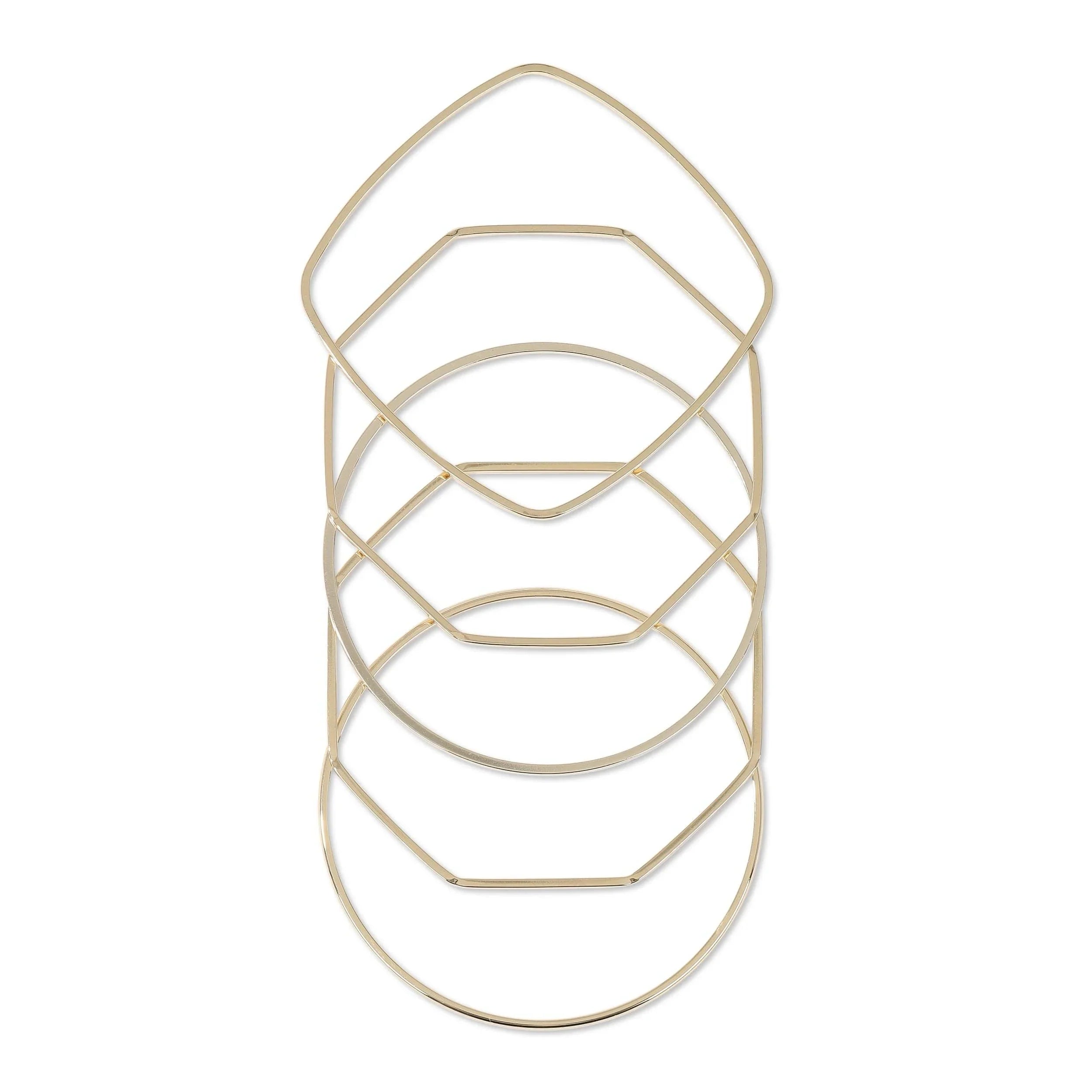 Sparkly geometric gold bangle set from Skinny Bangle Set, perfect for trendy wrists