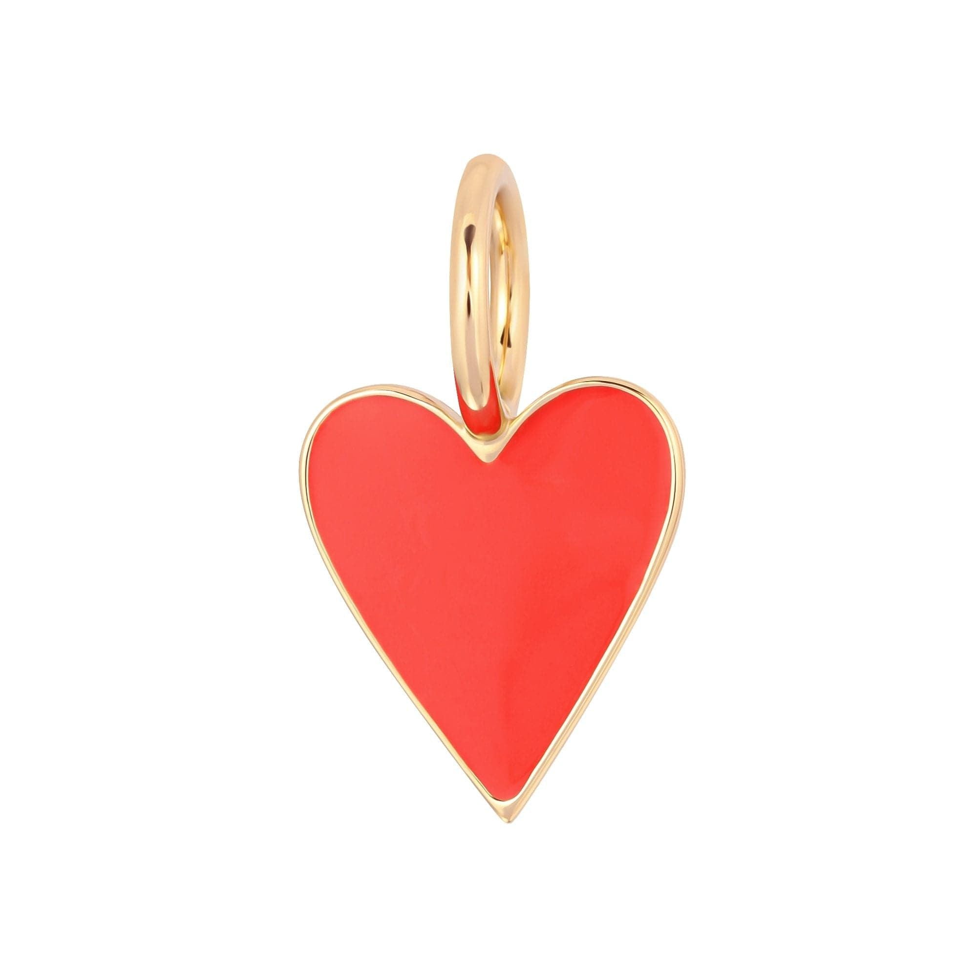 Gold-trimmed red heart pendant from the Small Enamel Helena Pendant collection