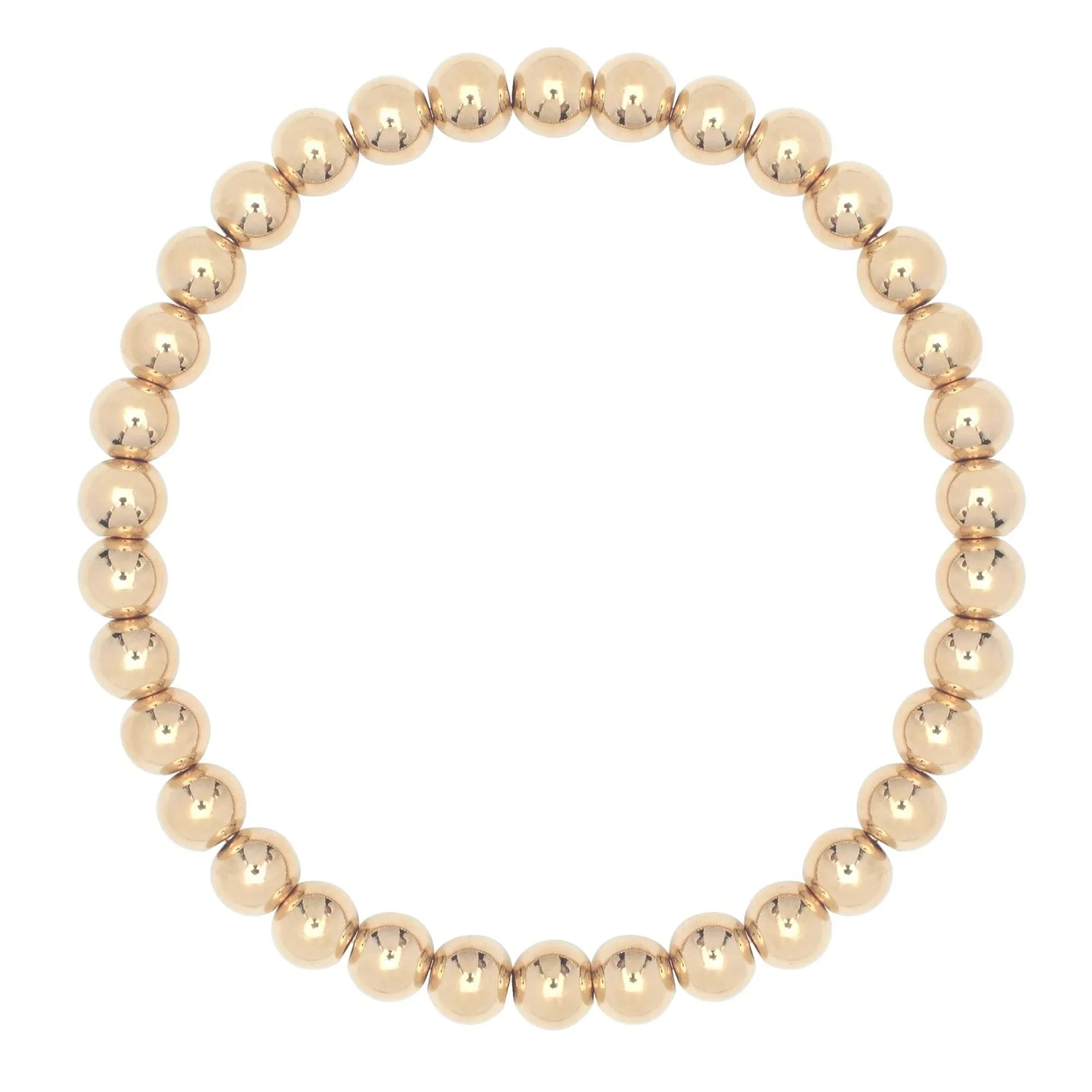 Shiny small gold ball bracelet with beaded design perfect for stacking or wearing alone