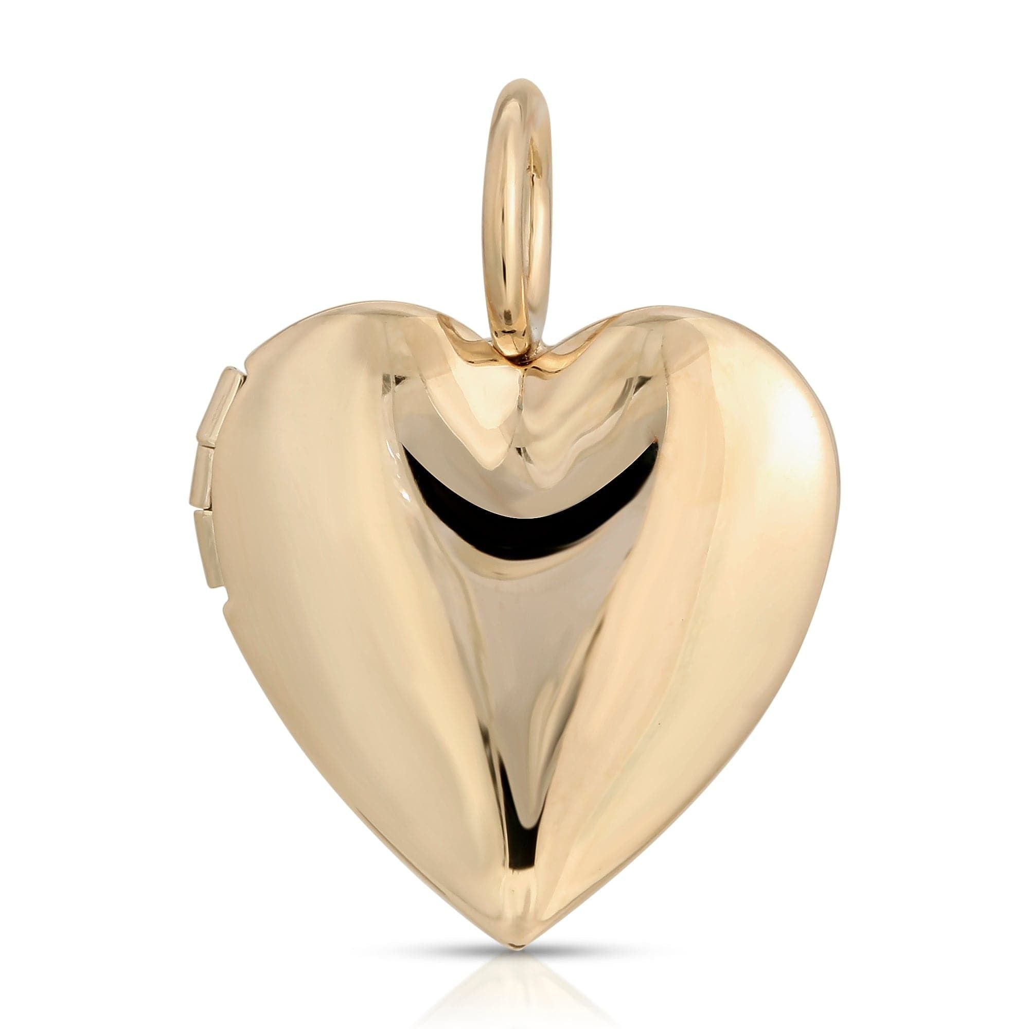 Gold heart-shaped locket pendant from the Small Hamilton Locket, measures 25mm