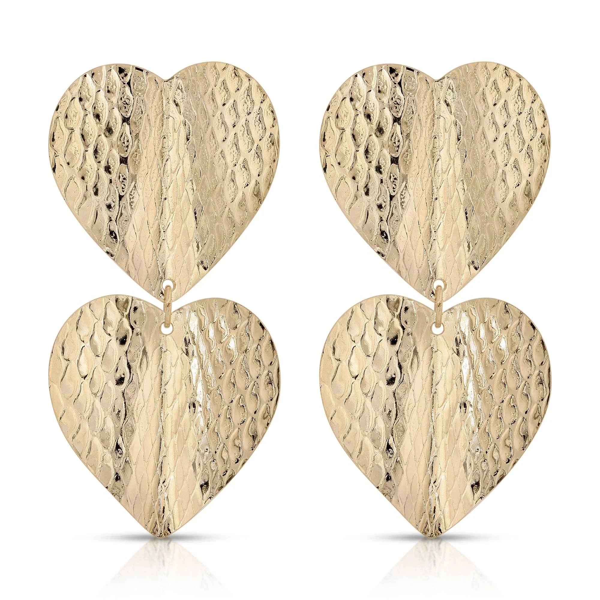 Gold heart earrings from Small Heathrow Earrings collection for a cute, stylish look