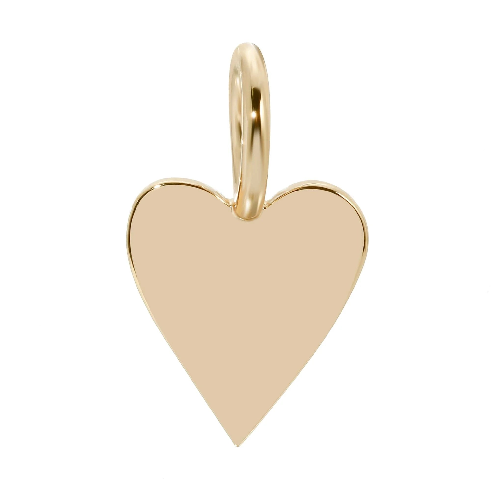 Gold heart pendant in small Helena pendant with recycled brass plated brass 14k gold