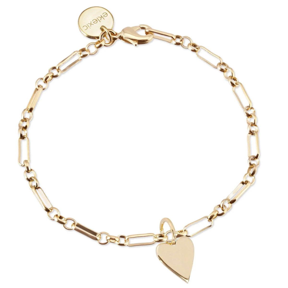 Gold-toned chain bracelet with Heart Charm from Small Helena & Small Multi Link Collection