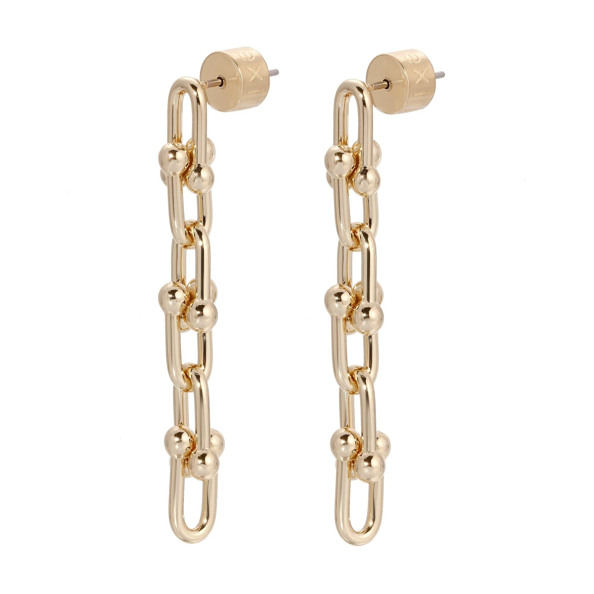 Small Margaux 6 Link Drop Earrings featuring elegant gold chain-link design