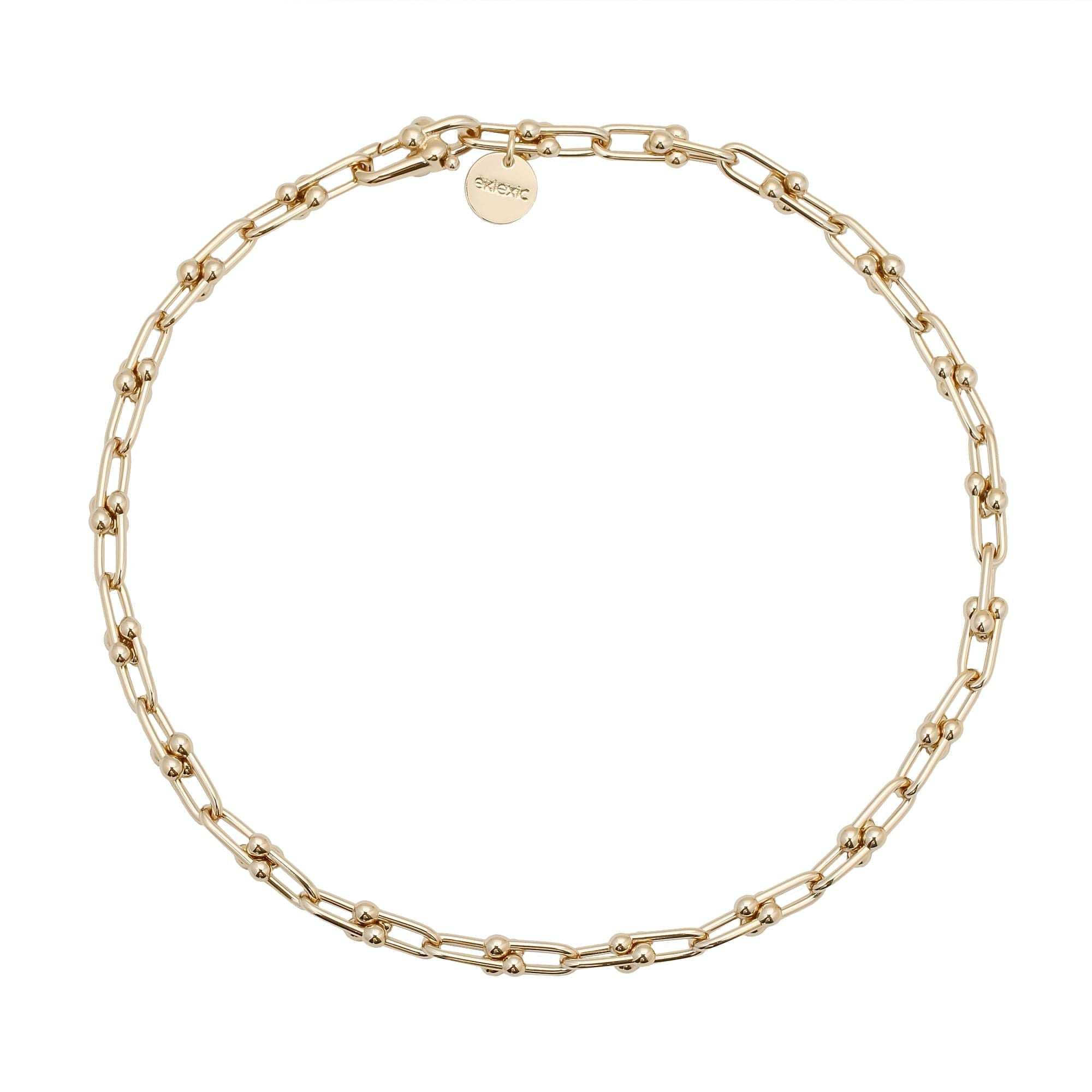 Gold-toned Small Margaux Necklace featuring custom U link design in 14k gold