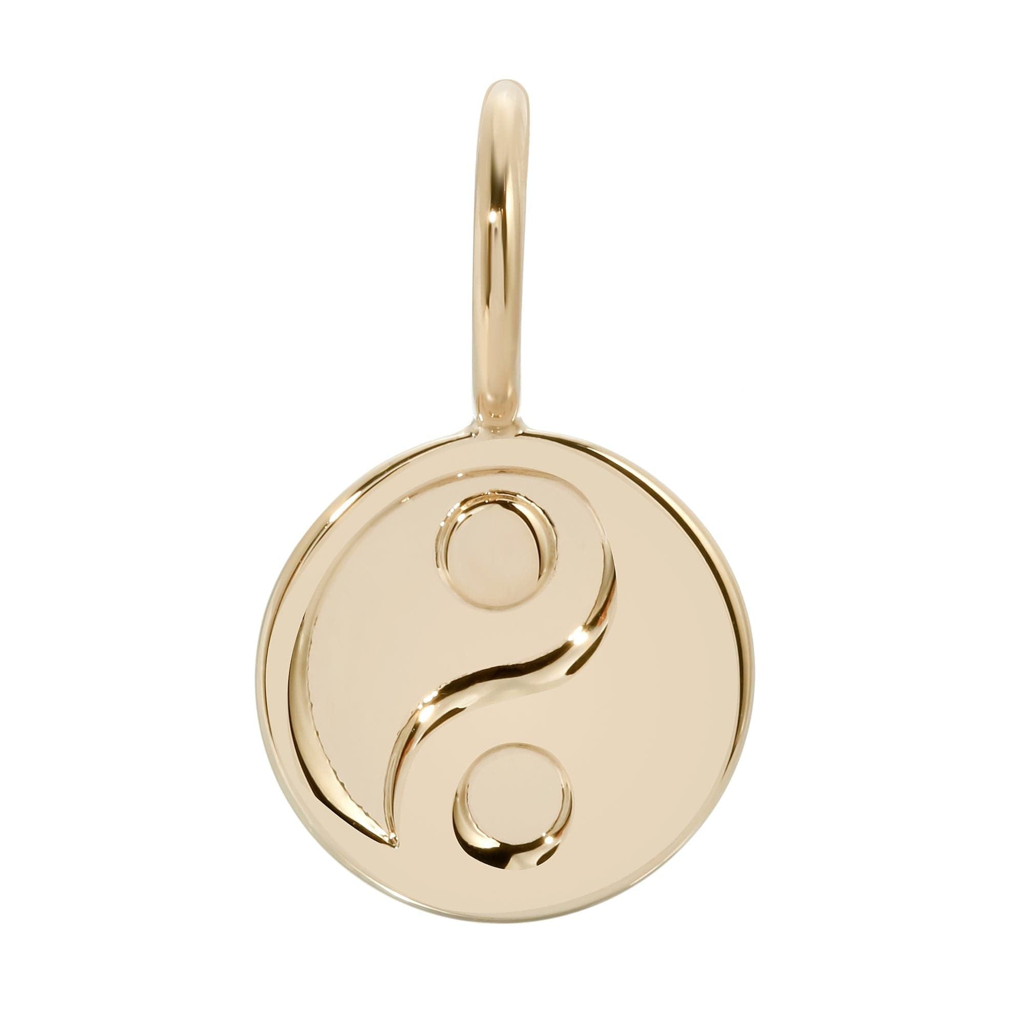 Gold Yin Yang Pendant in rhodium-silver, perfect for a small yin yang accessory