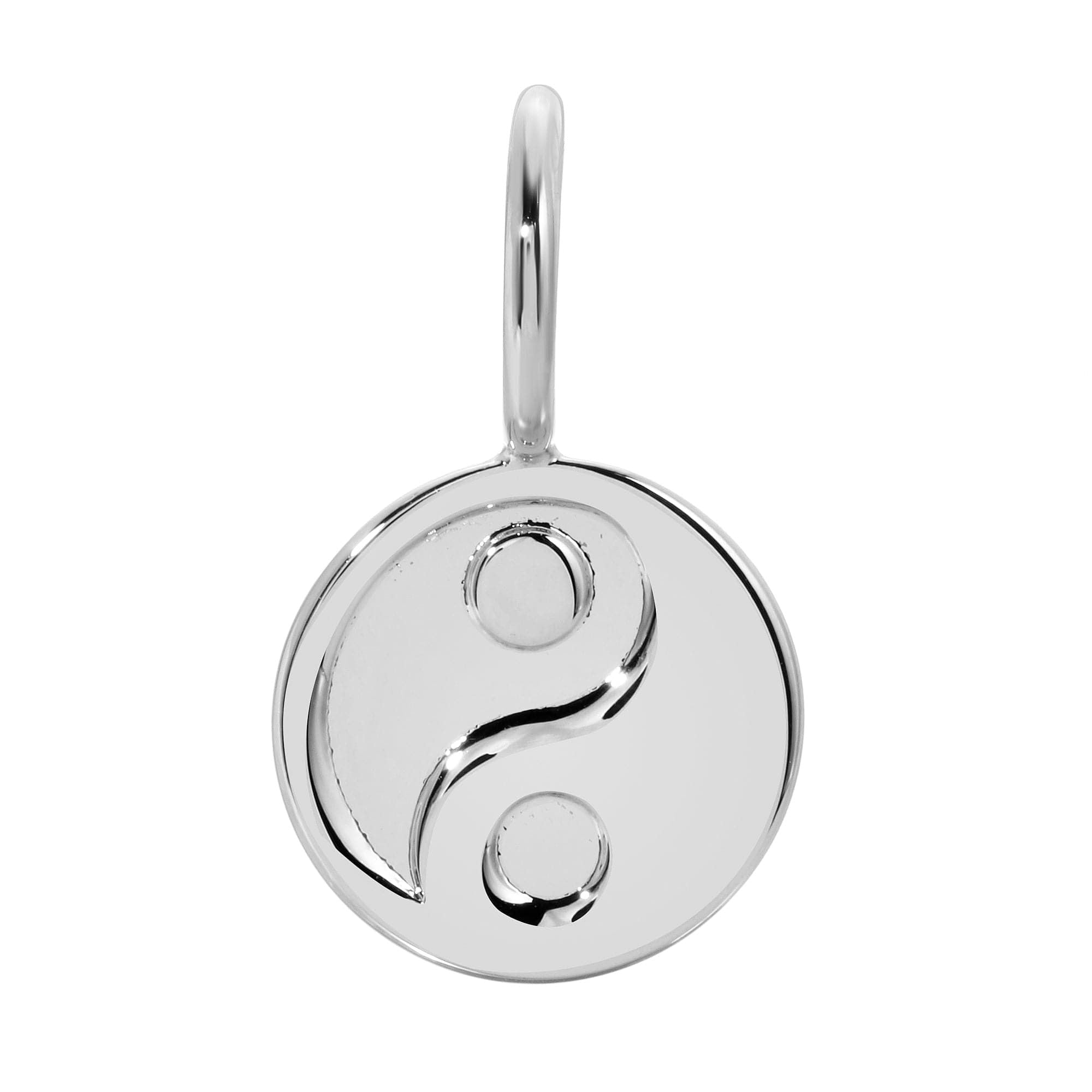 Small Yin Yang Pendant in rhodium-silver featuring a delicate yin yang design