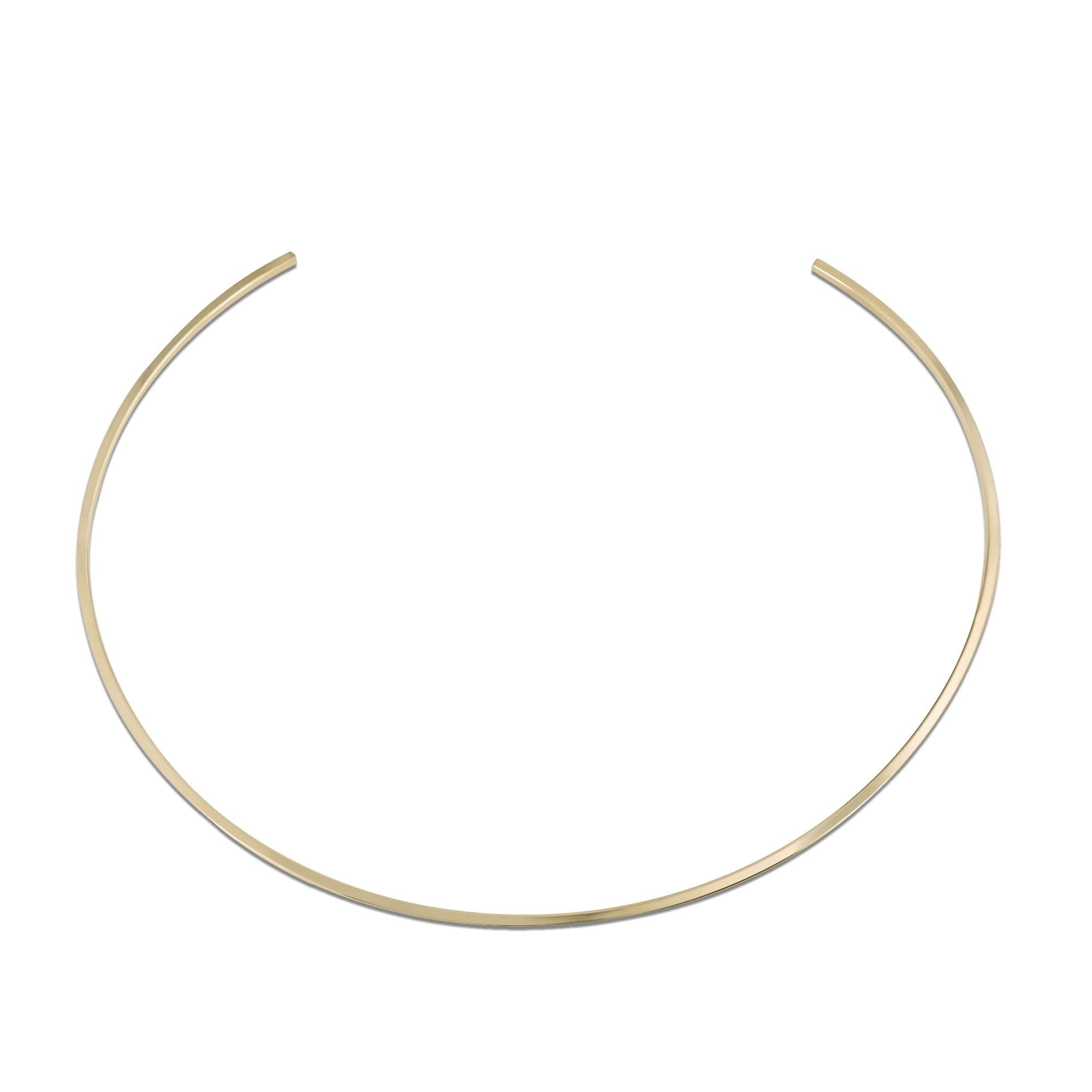 Open-ended gold choker in Super Thin Choker with versatile recycled brass plating