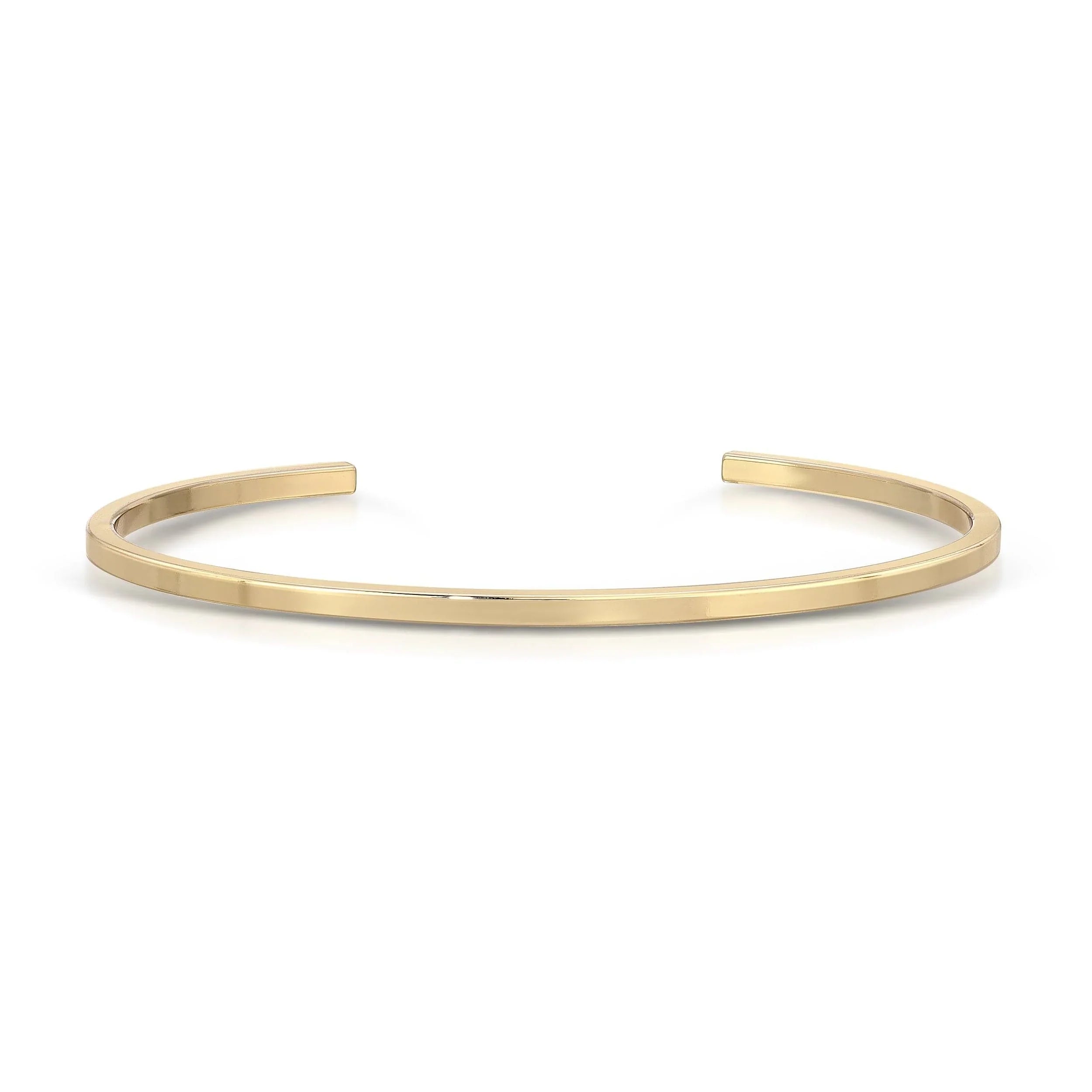 Gold-colored metal cuff bracelet from the Super Thin Square Cuff collection