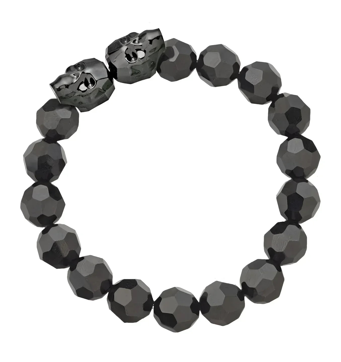 Black beaded bracelet with skull accents from The Fairfax Bracelet collection