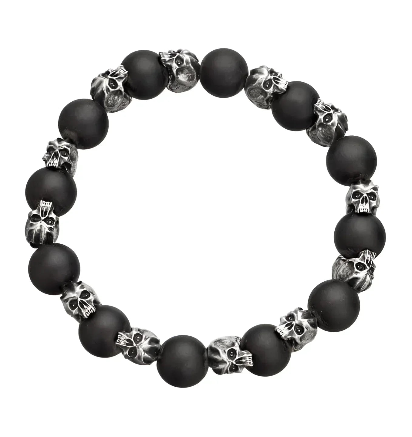 Skull and black bead bracelet from The Whitehall Bracelet collection
