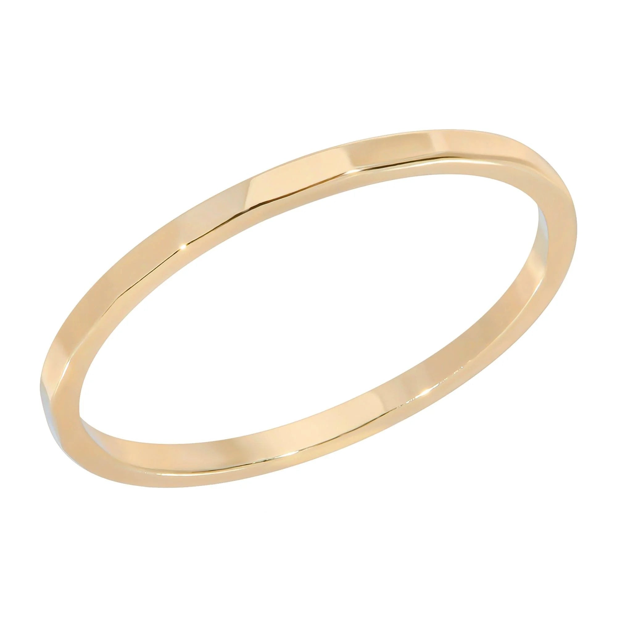 Simple gold hammered texture midi ring crafted from 1mm recycled brass