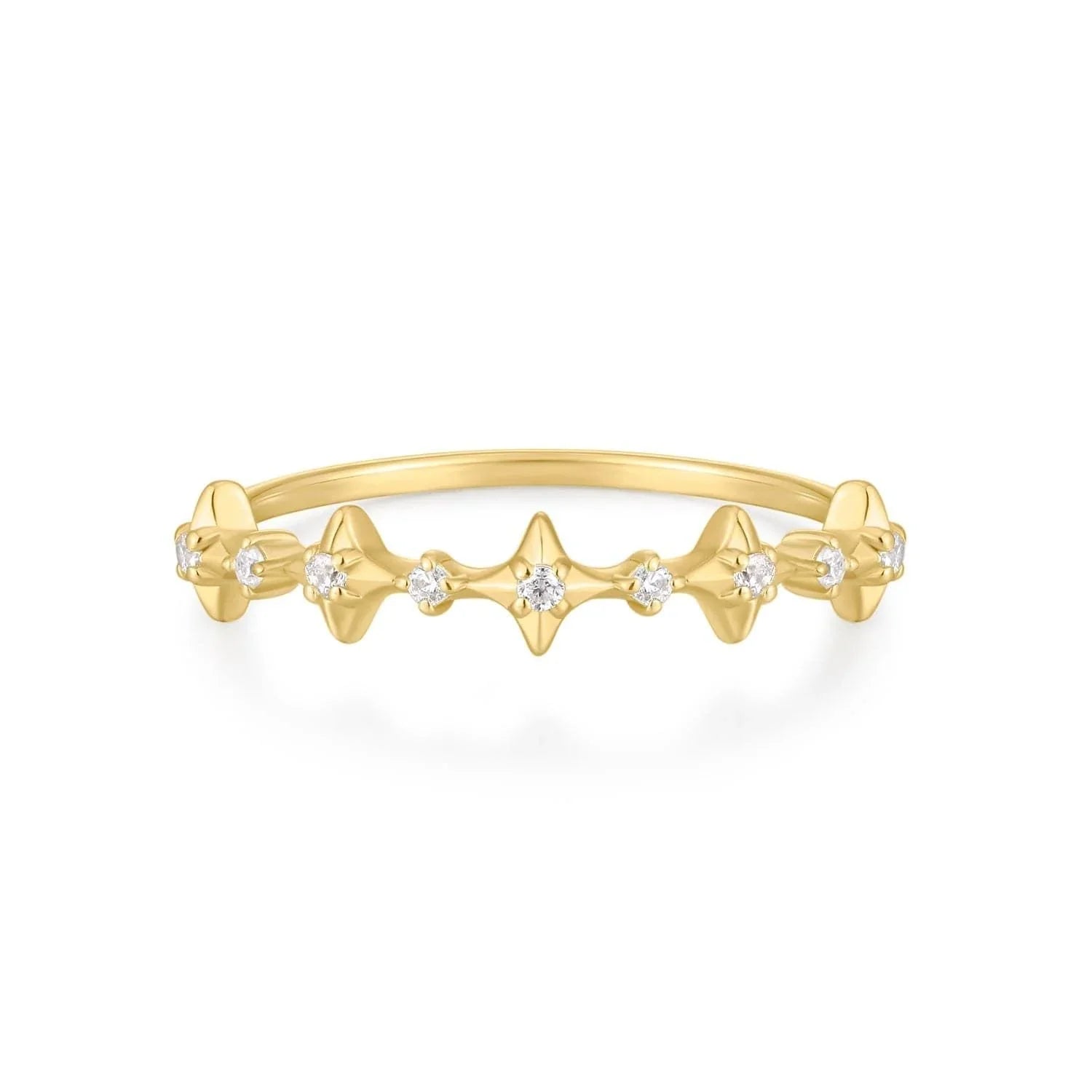 Gold Twinkle CZ Ring with sparkling diamond accents for a stylish look