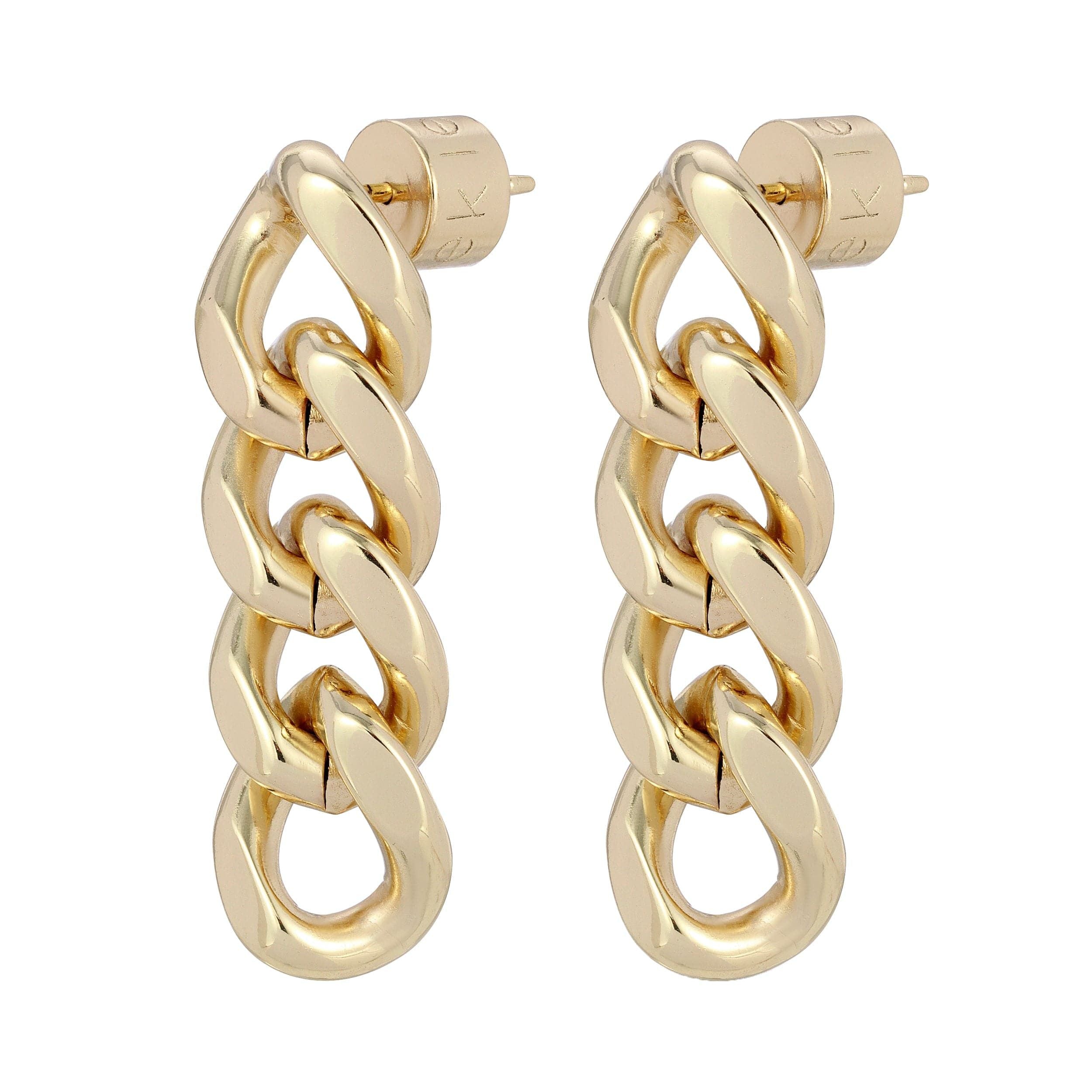 Pair of Valentina 4 Link Drop Earrings featuring a stylish rounded curb chain design