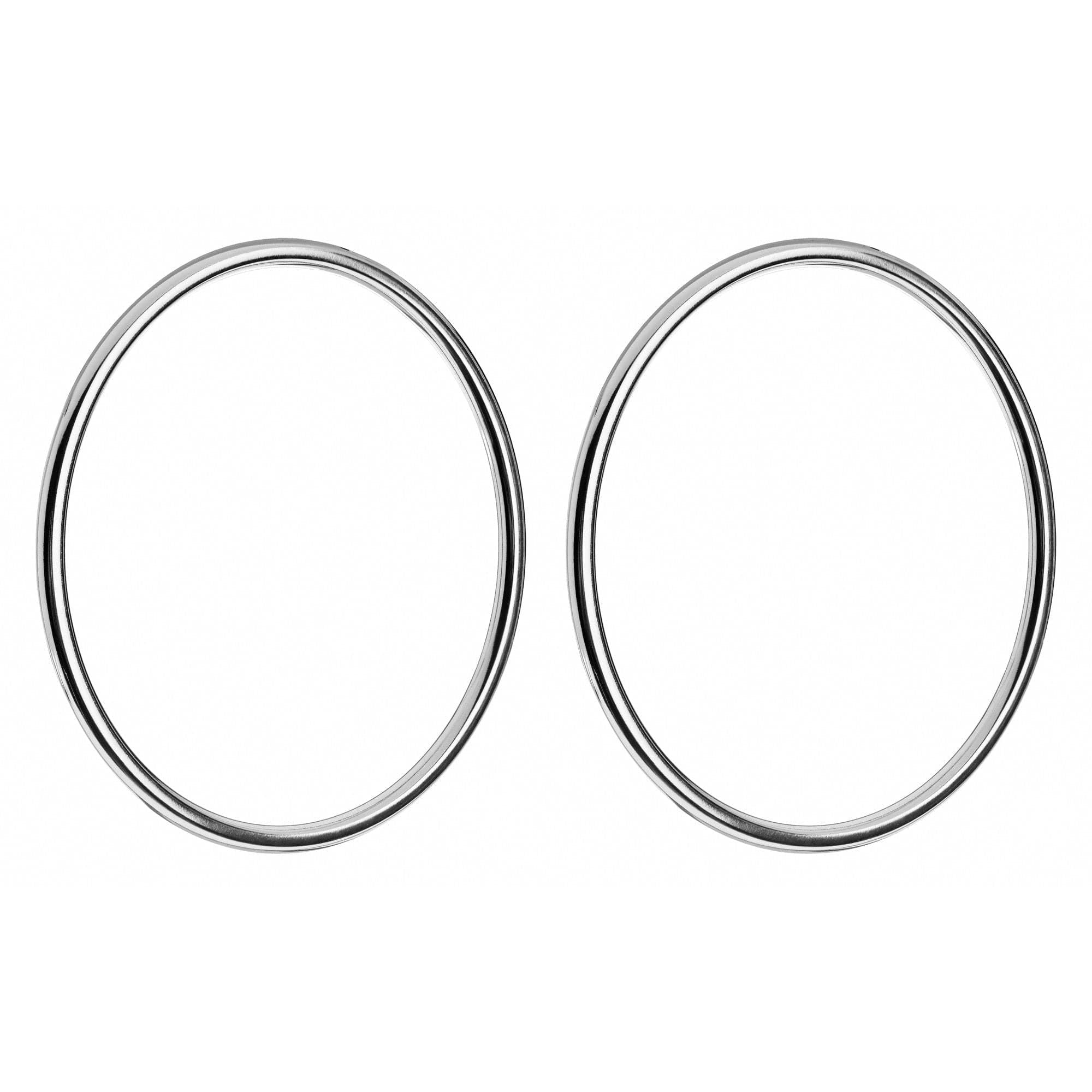 Pair of Xl Mia Earrings featuring silver hoop design and 14k yellow brass circle detail