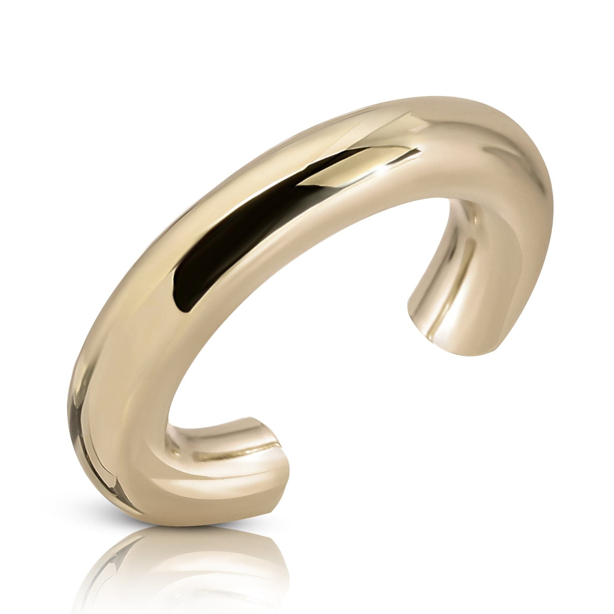 Polished gold Zo Ear Cuff showcasing stylish design and comfortable inside diameter