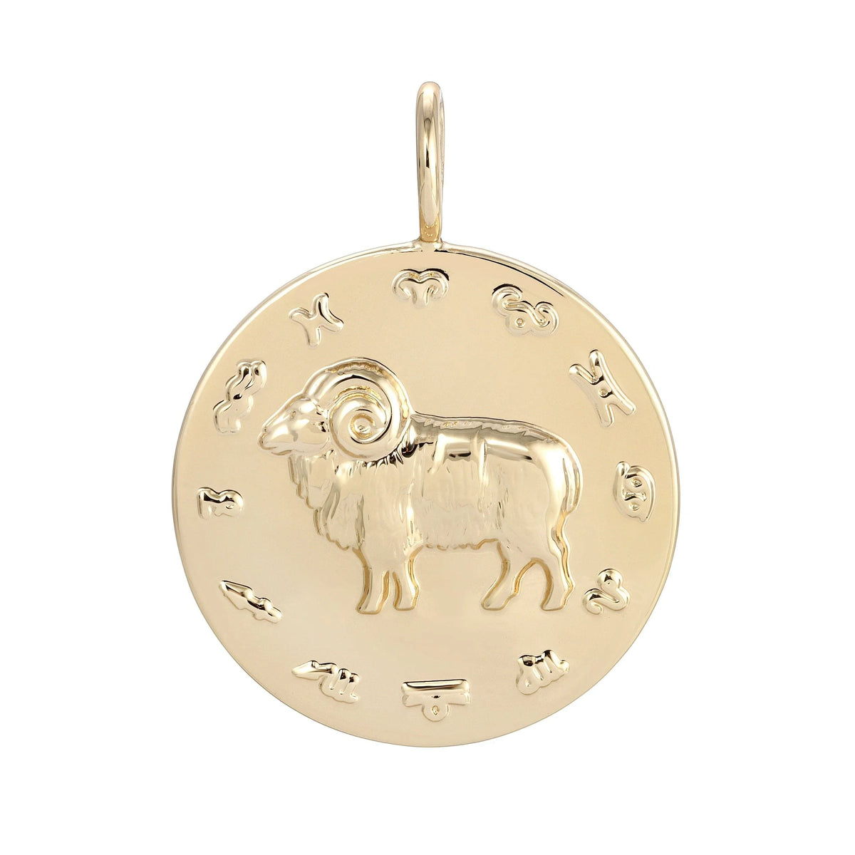 Gold Aries zodiac pendant necklace, perfect for your zodiac jewelry collection