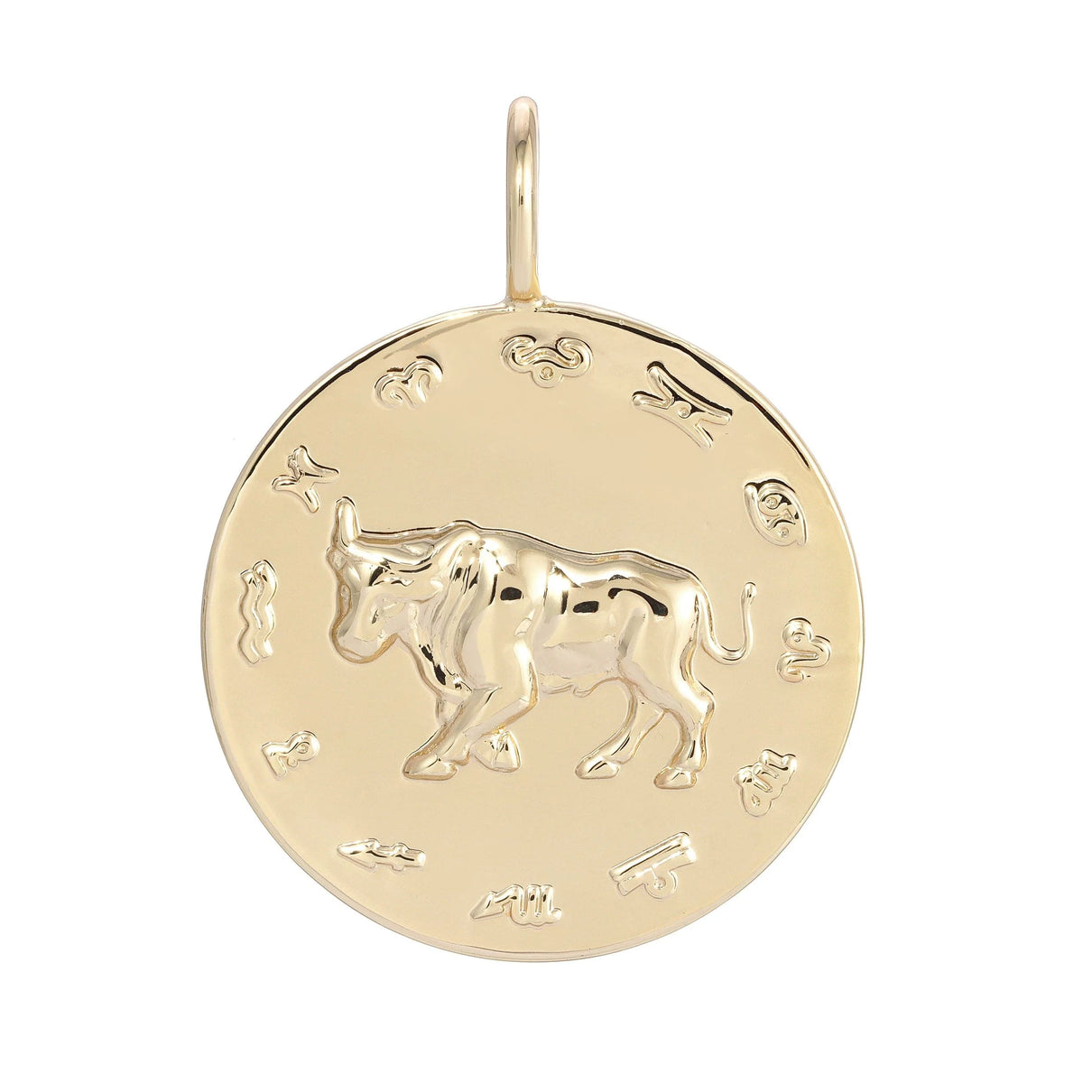 Gold Taurus zodiac pendant displayed in the Zodiac Pendant Taurus product shot