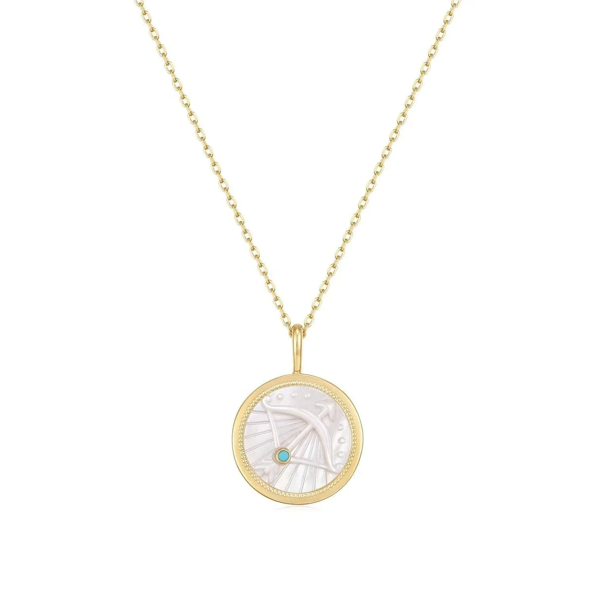 Gold necklace with Sagittarius pendant from Zodiac Sagittarius Mother Of Pearl collection